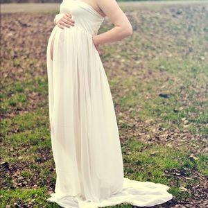 Strapless maternity sheer dress